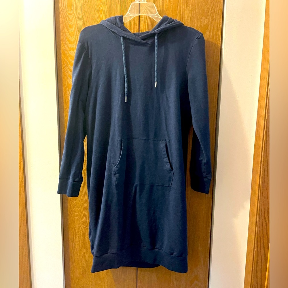 Serra, Women’s Hoodie Dress, size: L, color: Navy Blue